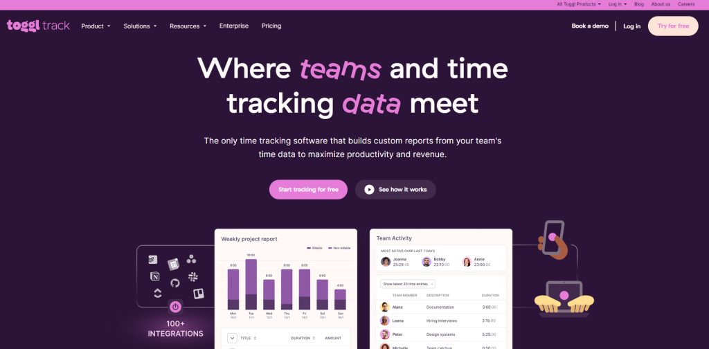 Toggl Track call center for time tracking