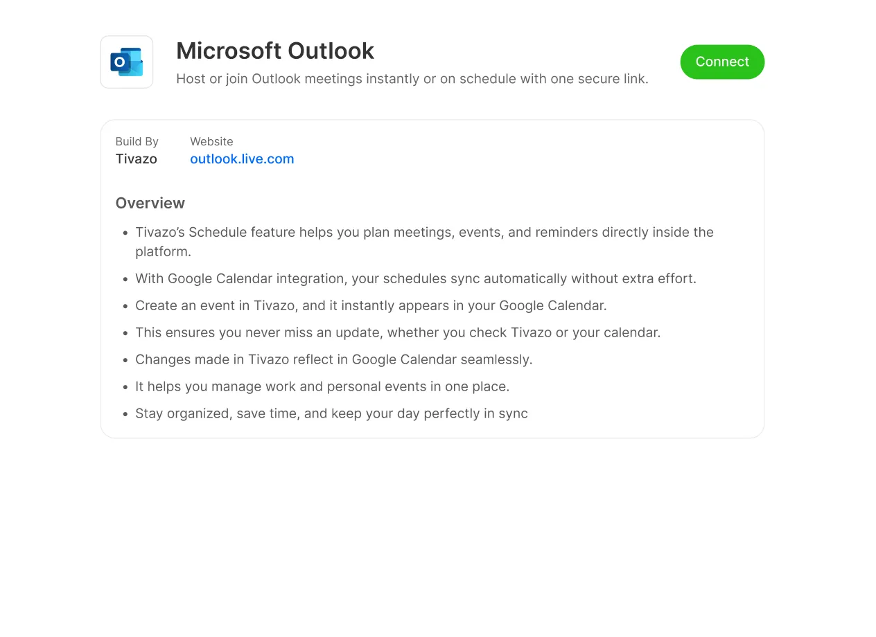 Quick Setup with Seamless Outlook Integration