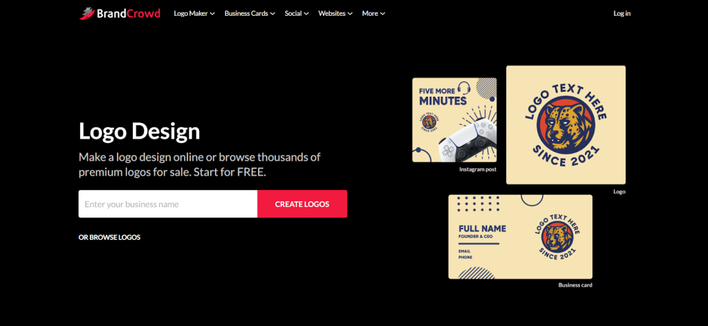 brandcrowd landing page 