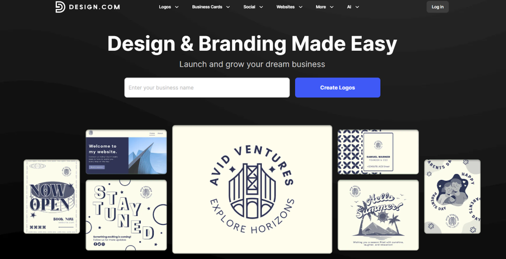 design.com landing page 