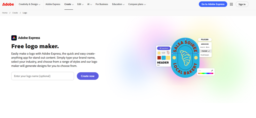 adobe express landing page 