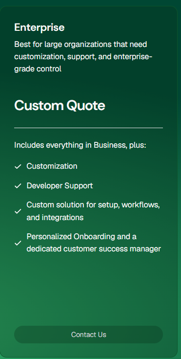Tivazo Enterprise Plan