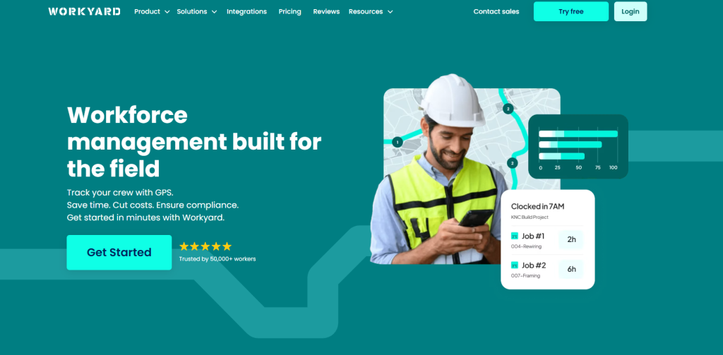 Workyard time tracking for construction
